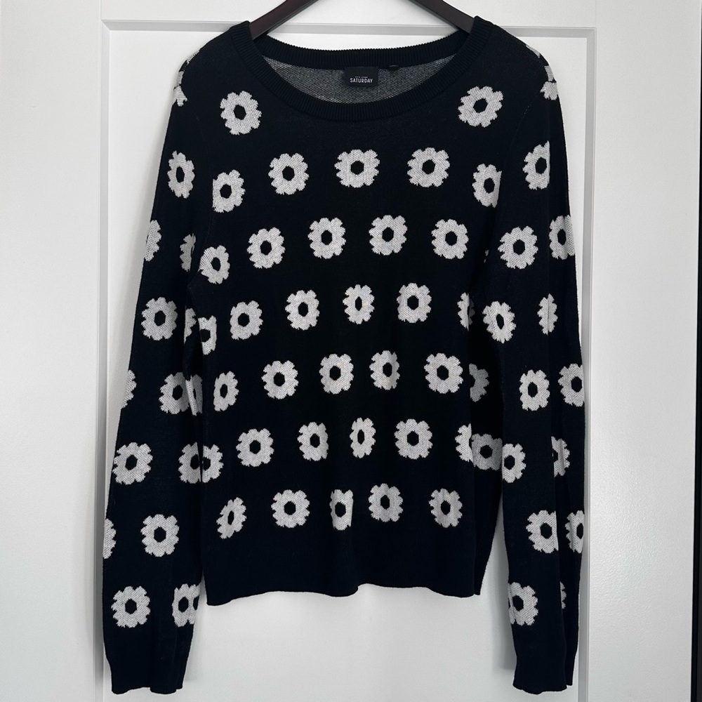 KATE SPADE SATURDAY COTTON-CASHMERE CREW NECK SWEATERS IN BLACK